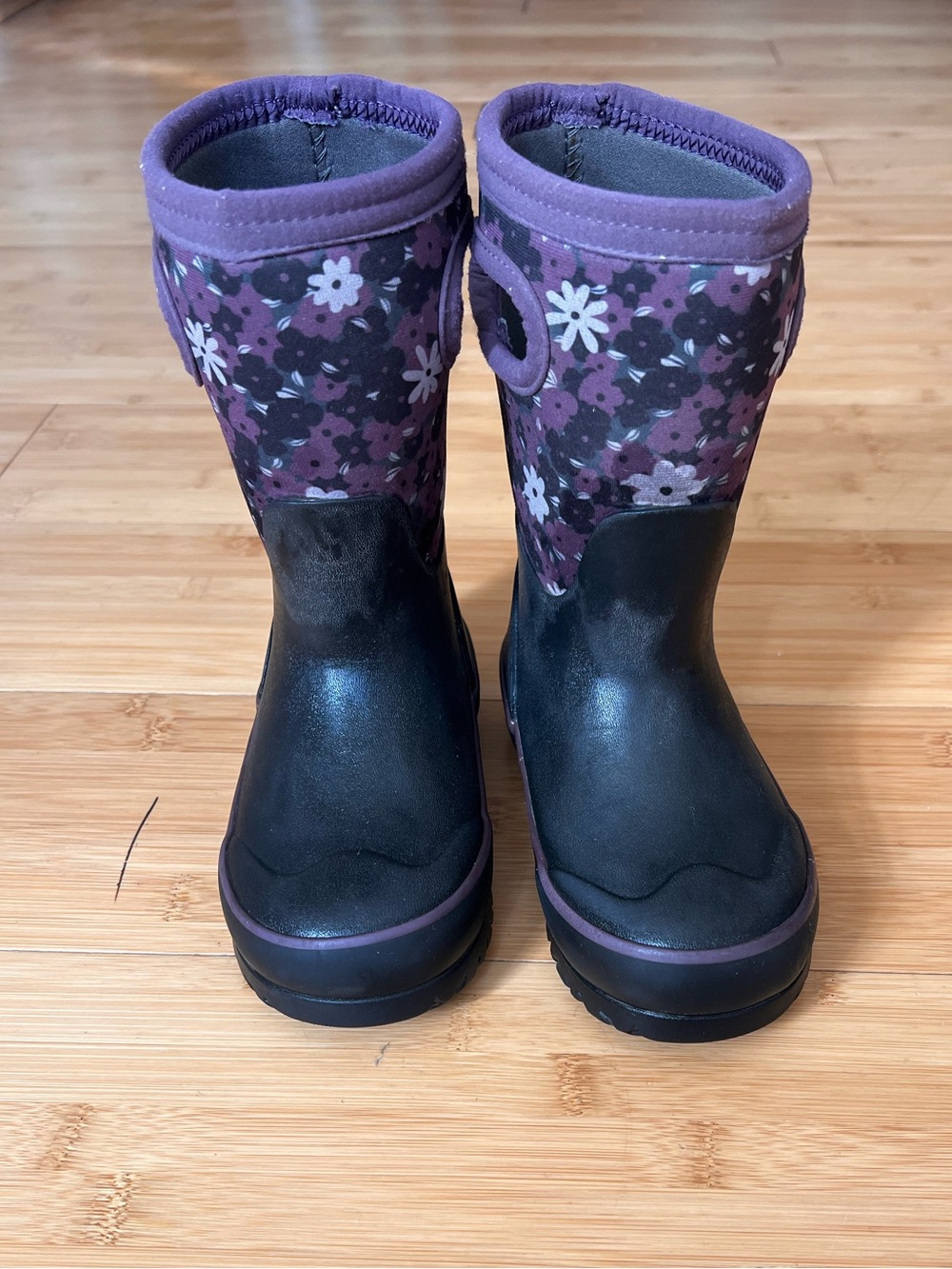 Bogs Kids Purple Floral Rain & Snow Boots